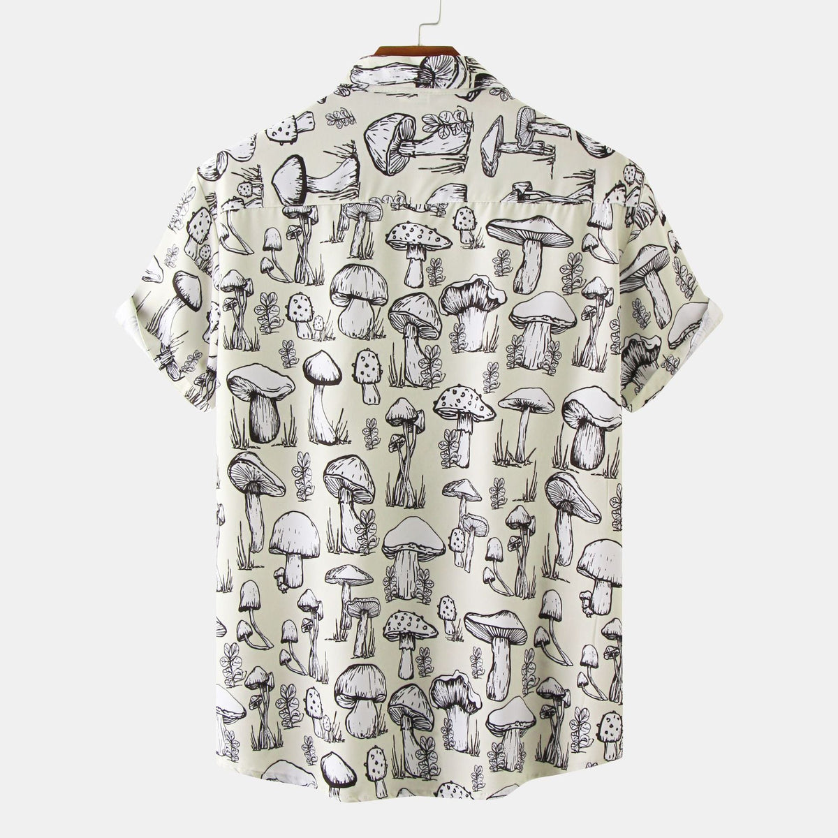 Women's Short-Sleeve Shirt with Unique Mushroom Design