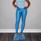 Women's High-Gloss High-Waisted Fitness Leggings