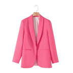 Elegant Women's Blazer with Unique Cut and Pockets