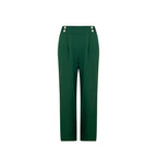 Women's Elegant Wide-Leg Pants with Decorative Buttons