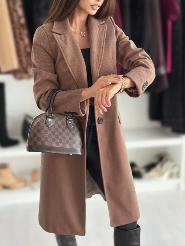 Women's Elegant Long Jacket with Pockets