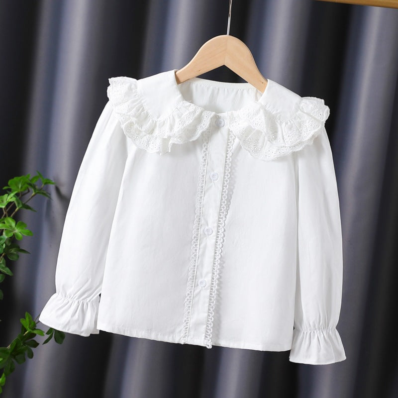 Women's Blouse with Ruffle Details and Puff Sleeves