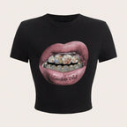 Women's Crop T-Shirt with Graphic Design