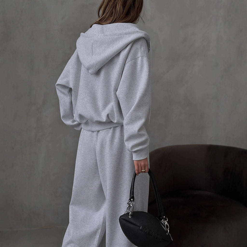 Women's Comfortable Oversized Lounge Set with Hood and Elastic Waistband