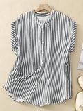 Casual Striped Button-Down Shirt