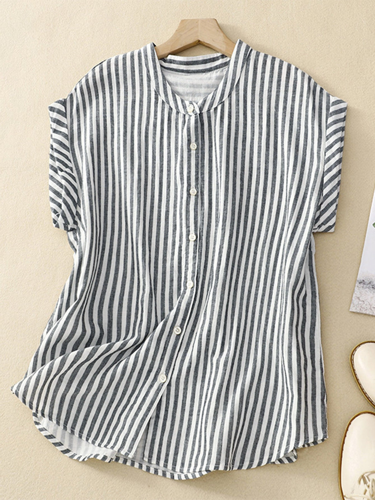 Casual Striped Button-Down Shirt