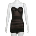 Women's Bandeau Swimsuit with Ruching and Shaping Design