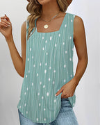 Sleeveless Blouse Top with Pleats