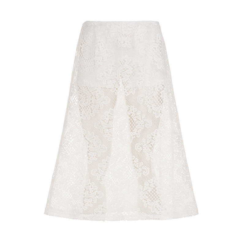 Women's Lace Maxi Skirt with Side Slit