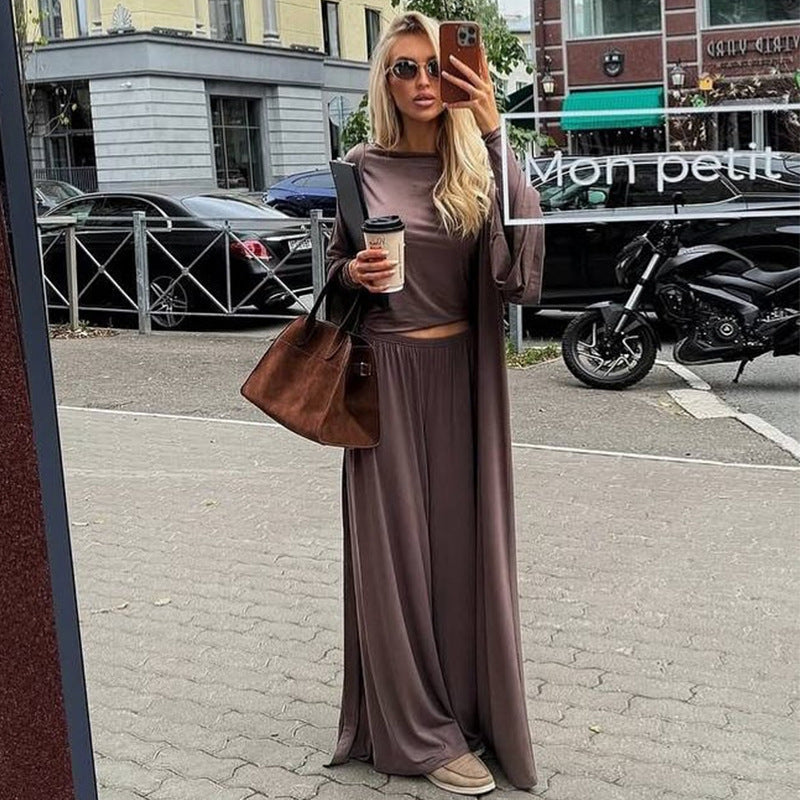 Women's Fashionable Longsleeve and Palazzo Set