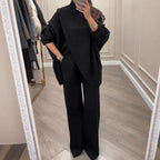 Women's Casual Knit Set with Wide Cut