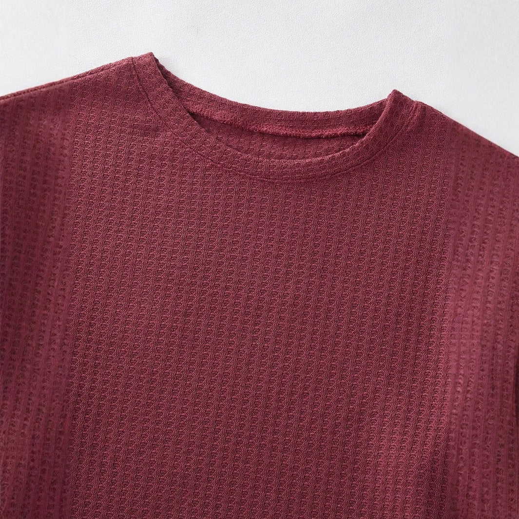 Women's Comfortable Two-Piece Waffle Knit Set