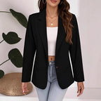 Women's Elegant Blazer with Timeless Cut and Practical Pockets