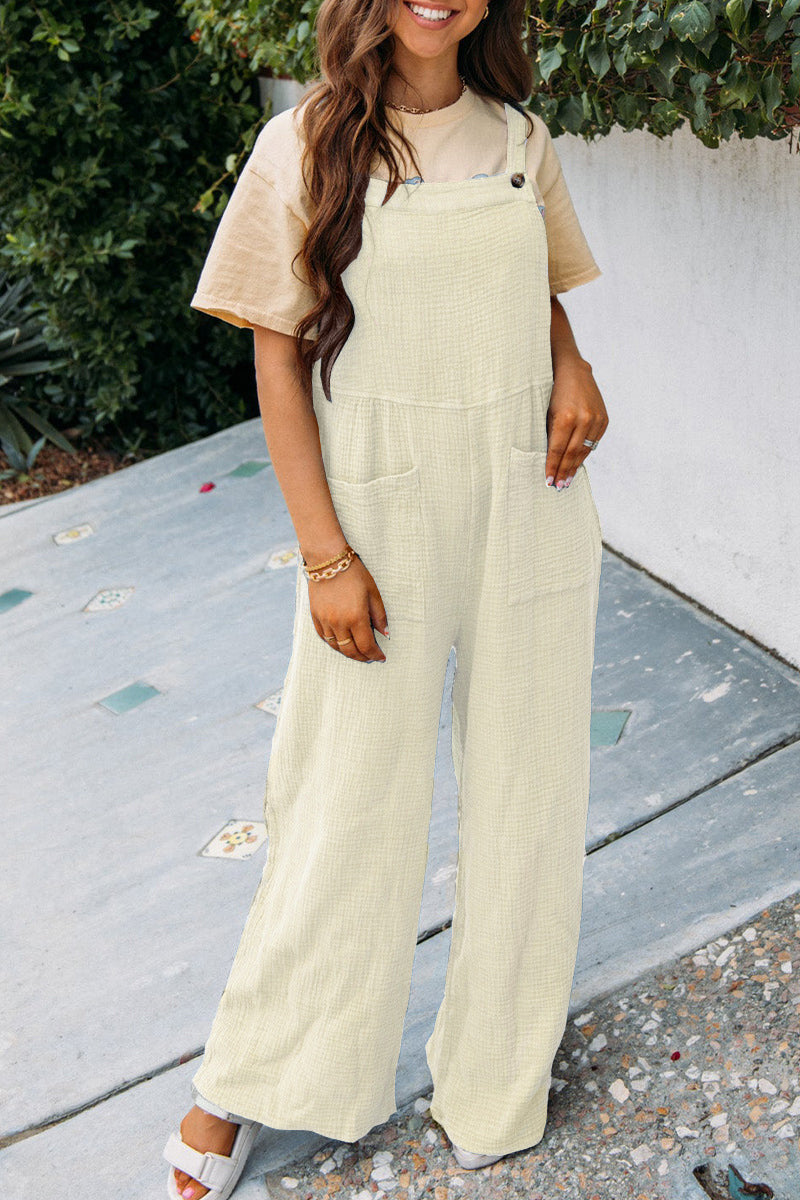 Women's Casual Jumpsuit with Wide Cut and Pockets
