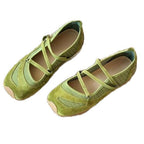 Women's Ballet Flats with Flexible Sole and Chic Strap Design