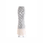 Women's Maxi Skirt with Unique Ruffle Design and Sheer Lace