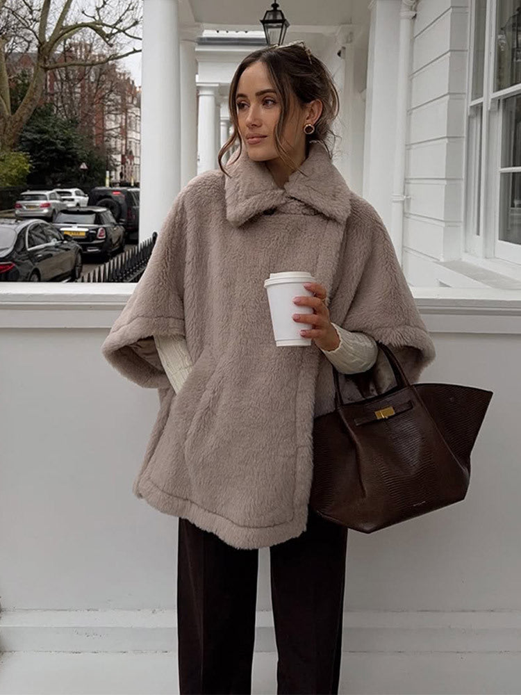 Women's Fluffy Poncho