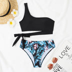 Women's Asymmetrical Bikini with Adjustable Tie
