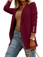 Women's Elegant Blazer with Fashionable Button Details