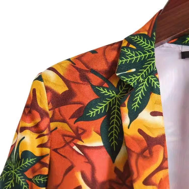Women's Tropical Leaf Print Blazer
