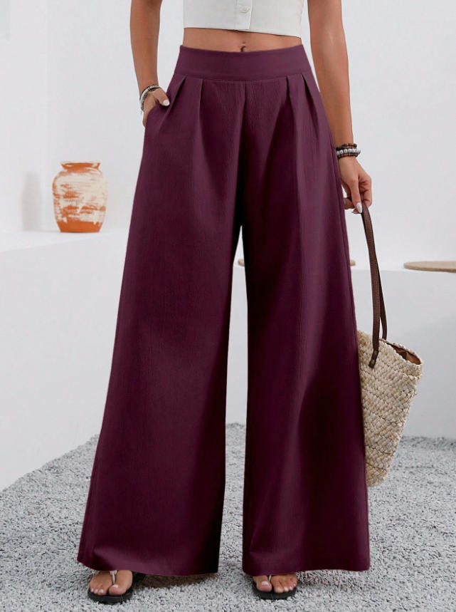 Women's Elegant Wide-Leg Pleated Pants