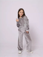Women's Comfortable Velvet Suit with High-Neck Zipper