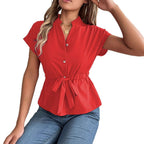 Women's Fitted Short-Sleeve Blouse
