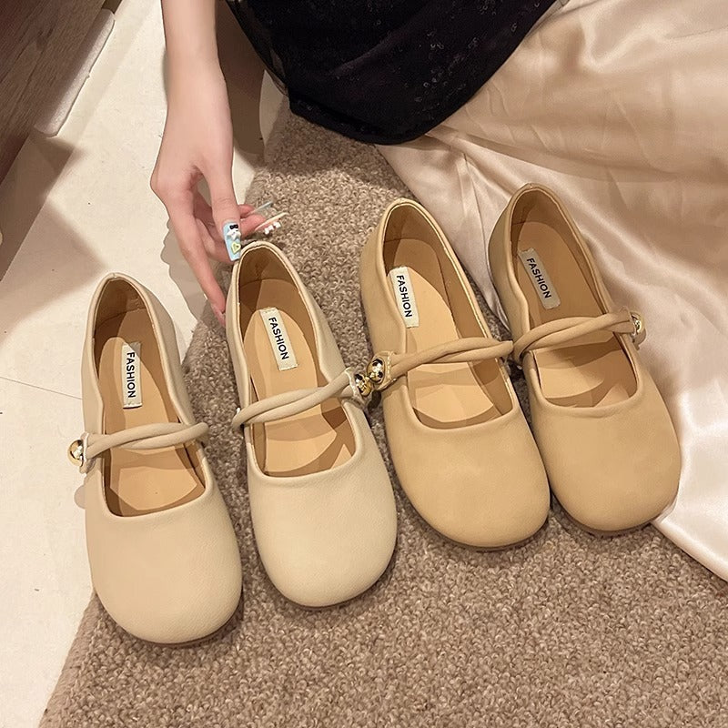 Women's Ballet Flats with Elegant Strap and Comfortable Sole