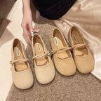 Women's Ballet Flats with Elegant Strap and Comfortable Sole