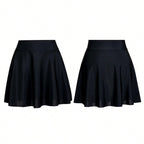 Pleated Skirt with Elastic Waistband