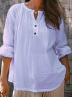 Casual Women's Blouse with Button Placket