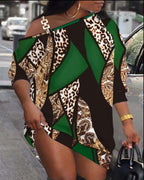 Women's Asymmetric Graphic Print One-Shoulder Dress