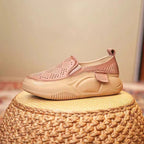 Women's Breathable Slip-On Sneakers with Fashionable Hole Design