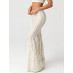 Women's Elegant Flared Lace Trousers