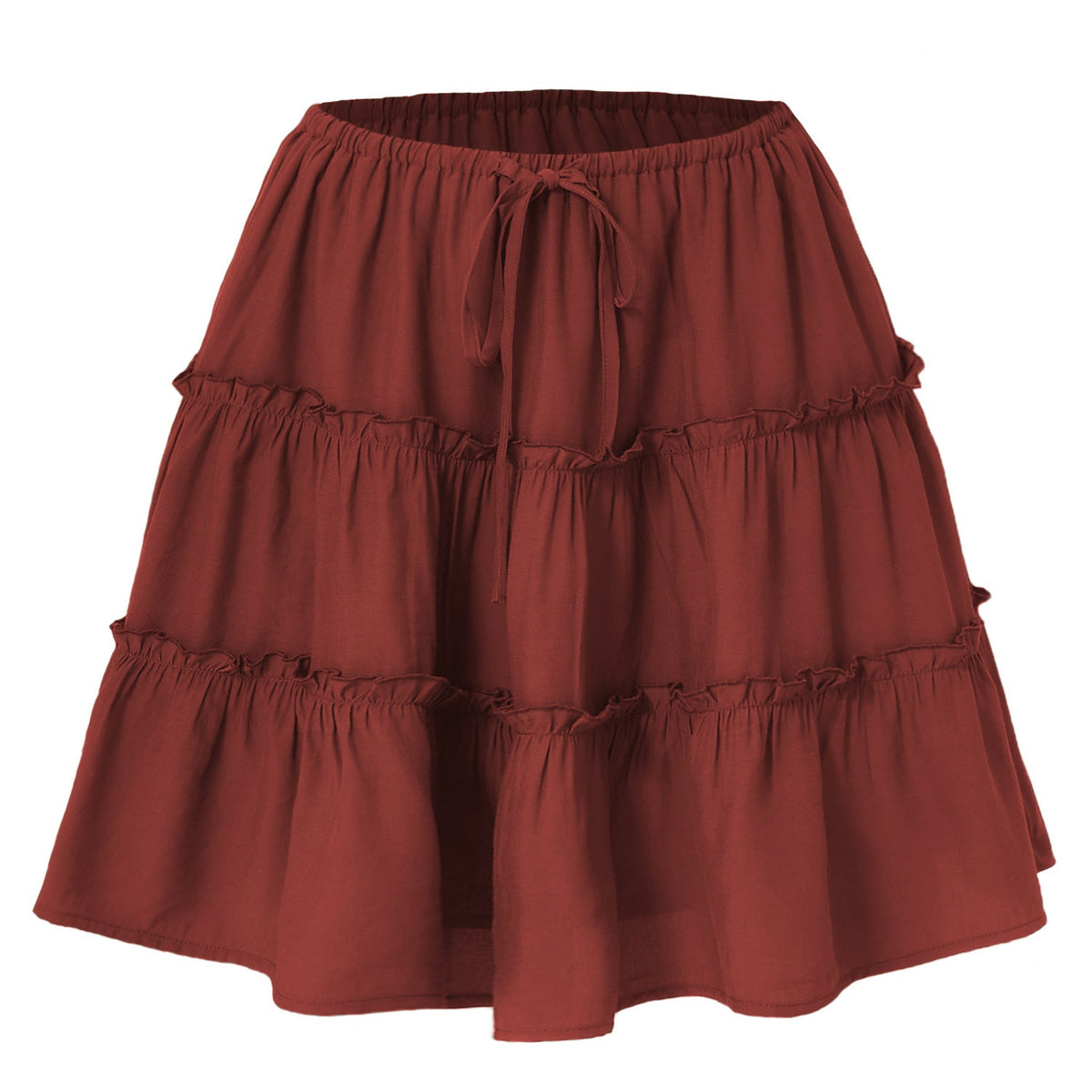 Women's Midi Skirt with Voluminous Ruffles