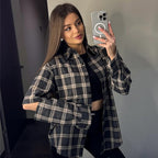 Casual Women's Plaid Shirt with Oversized Cut