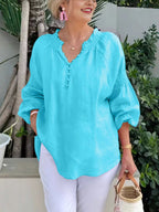 Casual Blouse with Balloon Sleeves