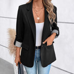 Women's Elegant Blazer with Striped Sleeves