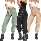 Women's Baggy Pants with Chain Details and Comfortable Waistband