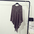 Elegant Poncho with Decorative Crochet Pattern