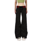 Women's Flared Pants with Waist Belt