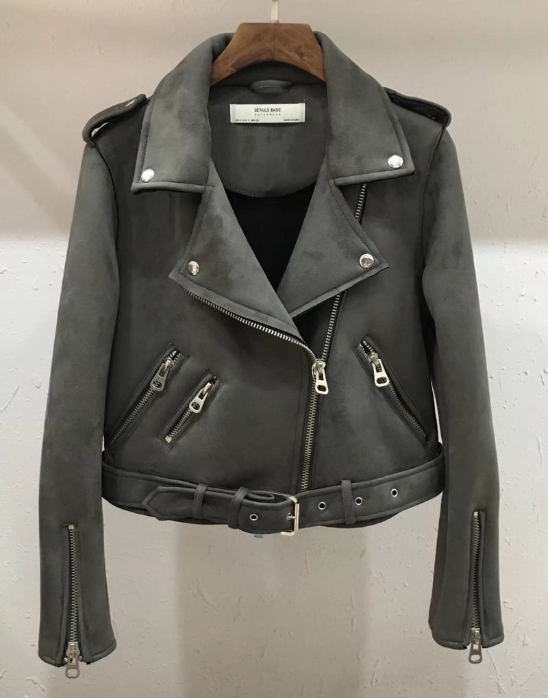 Women's High-Quality Suede Biker Jacket with Stylish Zipper Details