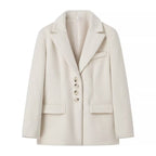 Elegant Velour Jacket with Classic Button Details