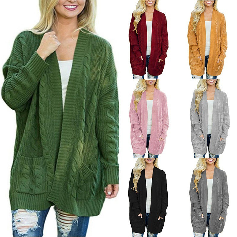 Women's Chunky Knit Cardigan with Deep Pockets