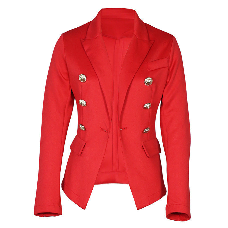 Women's Elegant Double-Breasted Blazer with Tailored Cut