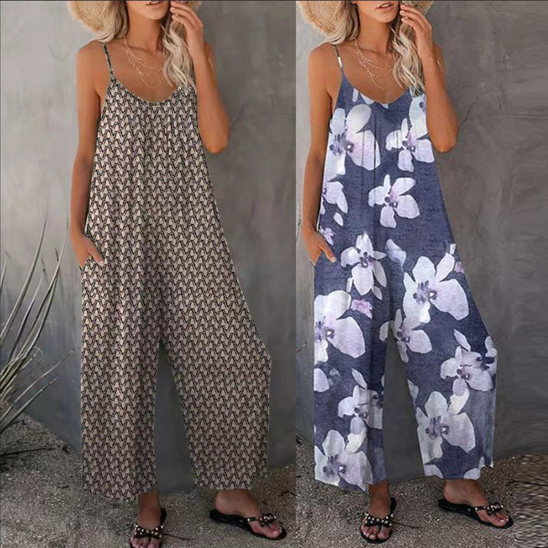 Women's Casual Jumpsuit with Delicate Pattern
