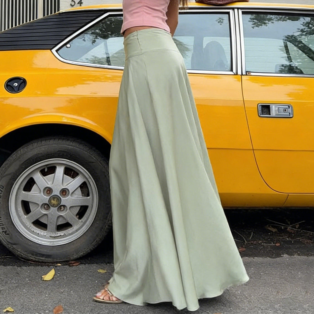 Women's Flowy Maxi Skirt with Elastic Waistband