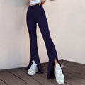 Women's Flared Leggings with Side Slit
