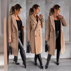 Elegant Double-Breasted Coat with Belt