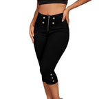 Women's Elegant High-Waisted Cropped Trousers